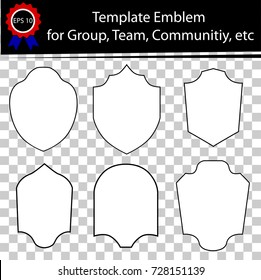 Template Shape Emblem for Your Element Design group, team, community, Club, etc at Transparent Effect Background 