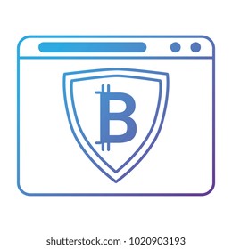 template with shield and bitcoin icon