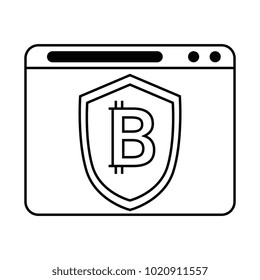 template with shield and bitcoin icon