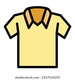 Template shirt icon outline vector. Blank design. Sleeve fashion color flat