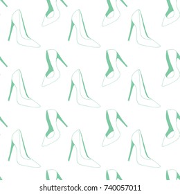 Template for shoes with high heels pattern. Simple illustration of a vector template for high-heel shoes for a website and packaging.