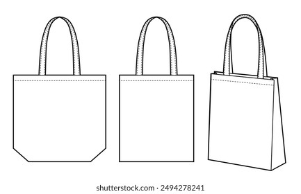 Template shopping bag flat design