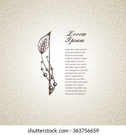 Template for short text, greeting cards, invitations, menus, labels. Graphic design pages on seamless pattern.