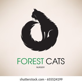 Template of the sign with the cat. Advertisement for Animal rescue, veterinary, shop. Pets Logo