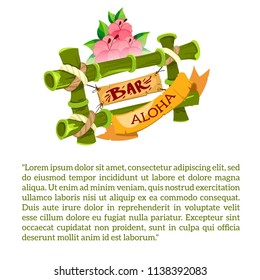 Template with a sign for the summer bar for creating leaflets, pages, posters.