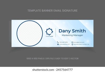 Template signature email design banner. abstract background with photos space eps file easy to edit.