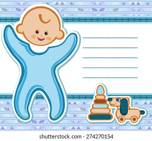 Template simple artistic hand drawn illustration for baby shower, greetings, invitation, mother's day, birthday. Doodle