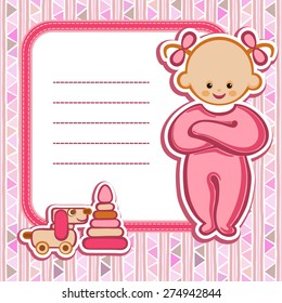 Template simple artistic hand drawn illustration for baby shower, greetings, invitation, mother's day, birthday. Doodle