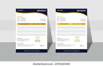 Template for a simple corporate business invoice
