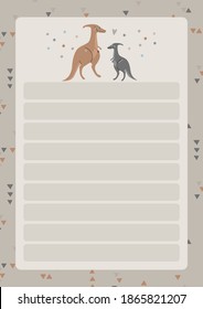Una plantilla para planificadores simples y listas de tareas pendientes para niños con ilustraciones bonitas en colores pastel. Planeadores infantiles, horarios, agenda, listas de verificación y otros artículos de papelería infantil al estilo escandinavo.