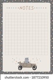 A template for simple planners and to-do lists for kids with cute illustrations in pastel colors. Children planners, schedules, agenda, checklists, and other baby stationery in a Scandinavian style.