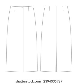 template skirt in double face vector illustration flat design outline clothing collection
