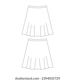template skirt vector illustration flat design outline clothing collection
