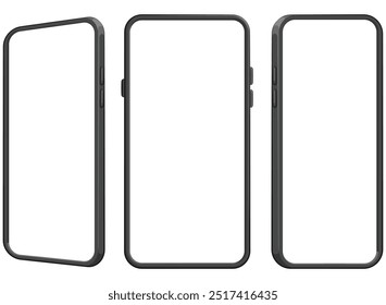 Conjunto de maqueta de vista frontal de teléfono inteligente de Plantilla