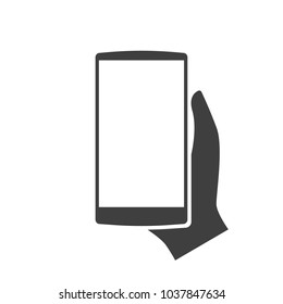 Template smartphone in hand modern icon. Vector illustration