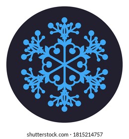 Símbolo de icono del copo de nieve de plantilla. Ideal para afiches, invitaciones para fiestas navideñas, fondo de pared estacional, fondo de invierno, diseño web, para corte láser, corte de trazadores. Vector
