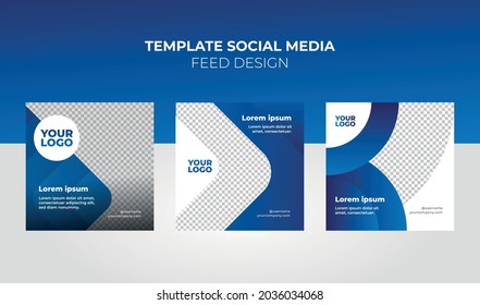 Template Social Media Blue Vector