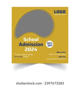 Template For A Social Media Post About School Admissions Or A Web Banner