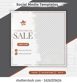 template social media post for ad, template banner for fashion sale