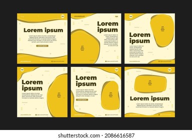Template for Social Media Post. Based on yellow and brown color with fluid and liquid element design vector.