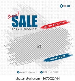 Template Social Media Post, Brush Design For Ads, Template For Fashion Sale, Web Banner and Social Media Post Design