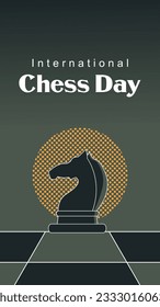 Template social media post for celebrating of international chess day on 20 July