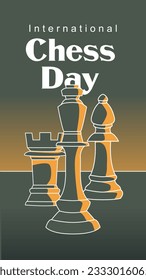 Template social media post for celebrating of international chess day on 20 July