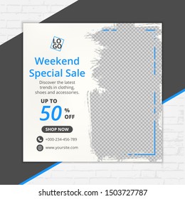 Template social media post, design for ads, template for fashion sale, web banner and social media post design