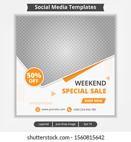 Template social media post, design for ads, template for fashion sale, web banner and social media post design