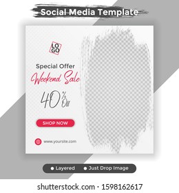 Template social media post, design for ads, template for fashion, web banner and social media post design