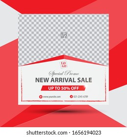 Template Social Media Post, Design For Ads, Template For Fashion Sale, Web Banner and Social Media Post Design