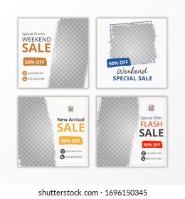 Template social media post, design for ads, template for fashion sale, web banner and social media post design