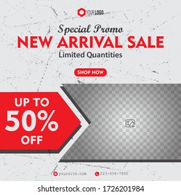 Template social media post, design for ads, template for fashion sale, web banner and social media post design, vector illustration