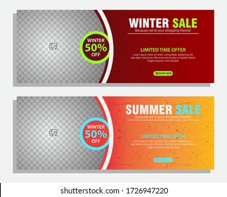 Template social media post, design for ads, template for fashion sale, web banner and social media post design, vector illustration