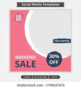 Template social media post, design for ads, template for fashion sale, web banner and social media post design