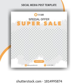 Template social media post, design for ads, template for fashion sale, web banner and social media post design, vector illustration