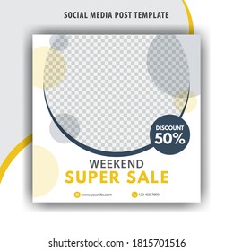 Template social media post, design for ads, template for fashion sale, web banner and social media post design