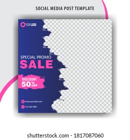 Template social media post, design for ads, template for fashion sale, web banner and social media post design, vector illustration