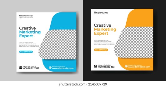Template für Social Media Post auf digitalem Marketing, Digital Marketing Agentur. Postflyer-Vorlage mit quadratischem Layout, editierbar mit einem Web-Banner.
