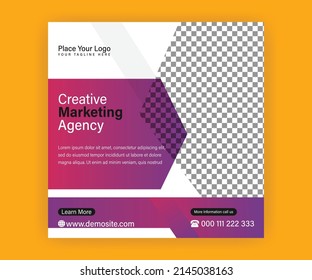 Template for Social Media Posts, Digital marketing agency. Editable web banner post templates.