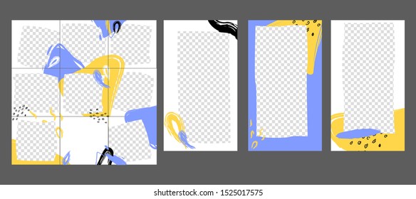 Template Social media stories and posts in vector. Colourful set of banners.