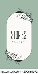 Template for social media stories, vector