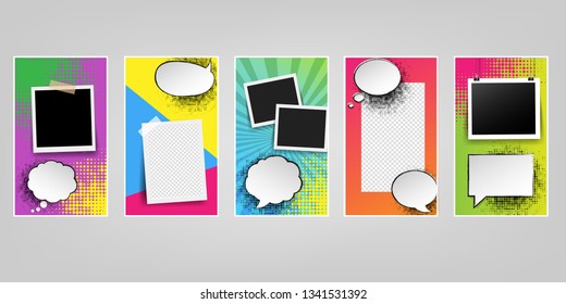 Template For Social Networks Stories Isolated With Gradient Mesh, Vector Illustration