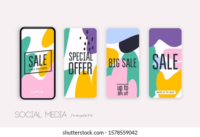 Template for social networks stories, vector illustration. 