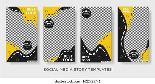 template for social networks stories, vector illustration. Design backgrounds for social media