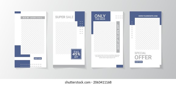 Template for social networks stories, vector illustration. Design backgrounds for social media