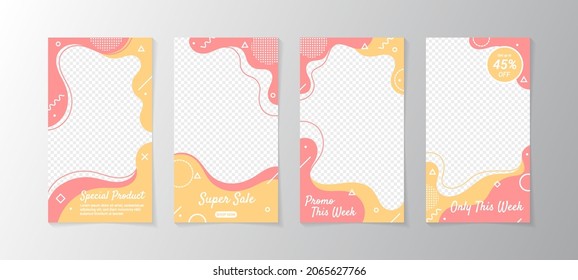 Template for social networks stories, vector illustration. Design backgrounds for social media
