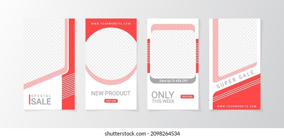 Template for social networks stories, vector illustration. Design backgrounds for social media. Suitable for promotion your product