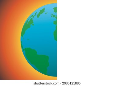 Vorlage mit Sonnenhintergrund und Planet Erde