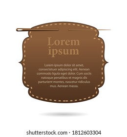 template with space for text, leather label in the form of a beautiful frame 